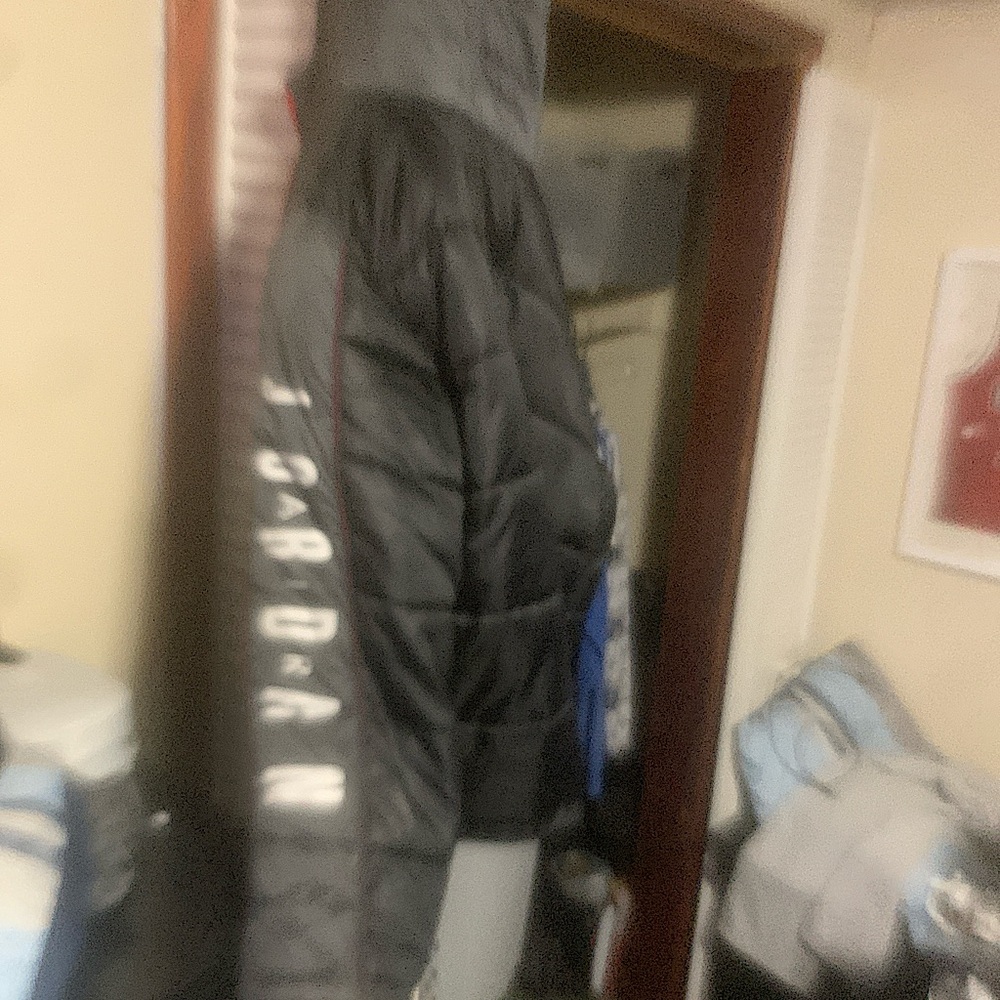 Red and black Jordan puffer jacket